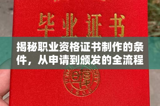 长宁揭秘职业资格证书制作的条件，从申请到颁发的全流程解析